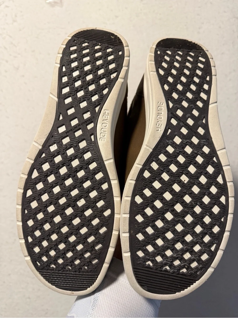 Hey Dude Men’s Olive Brown Casual Slip-On Lace-Style Loafers